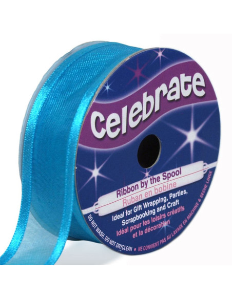 Organza-Band Celebrate Türkisblau - 20 mm x 4 m