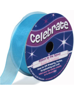 Organza-Band Celebrate Lagunenblau - 20 mm x 5 m