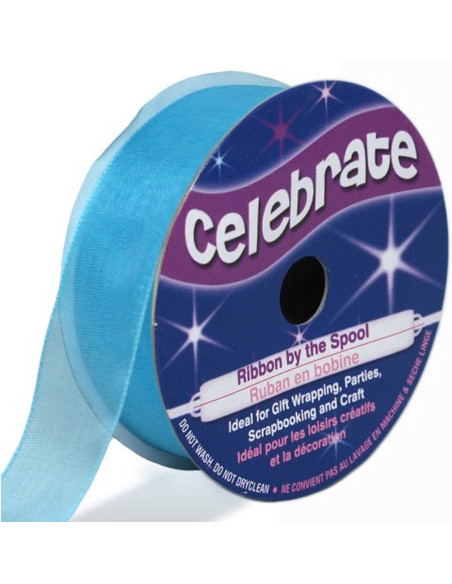 Organza-Band Celebrate Lagunenblau - 20 mm x 5 m