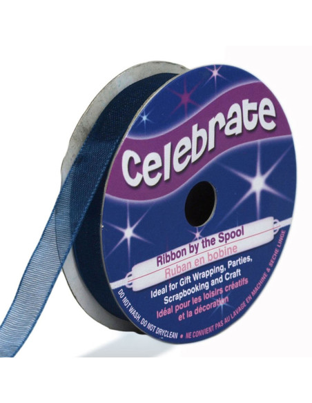 Organza-Band Celebrate Marineblau - 9 mm x 8 m