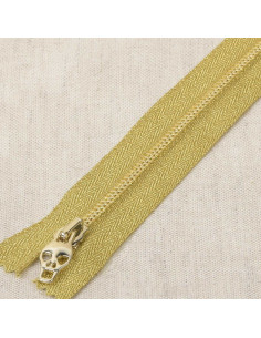 Metallverschluss Lurex Totenkopf - Gold