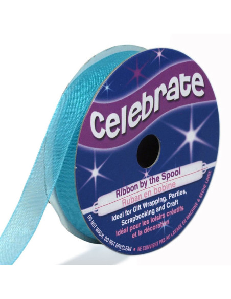 Organza-Band Celebrate türkisblau - 9 mm x 8 m