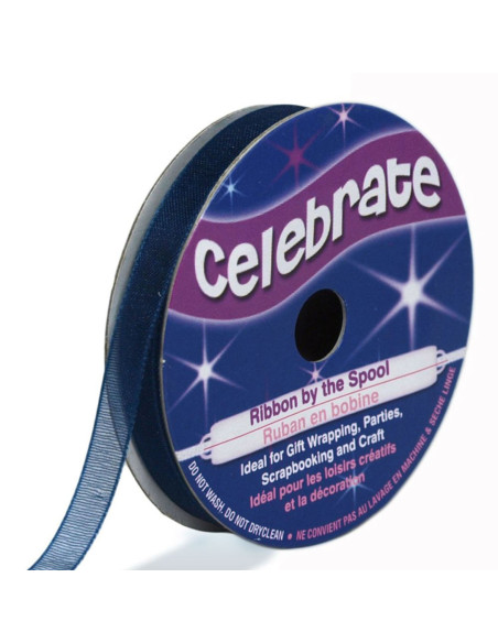 Organza-Band Celebrate Marineblau - 6 mm x 8 m