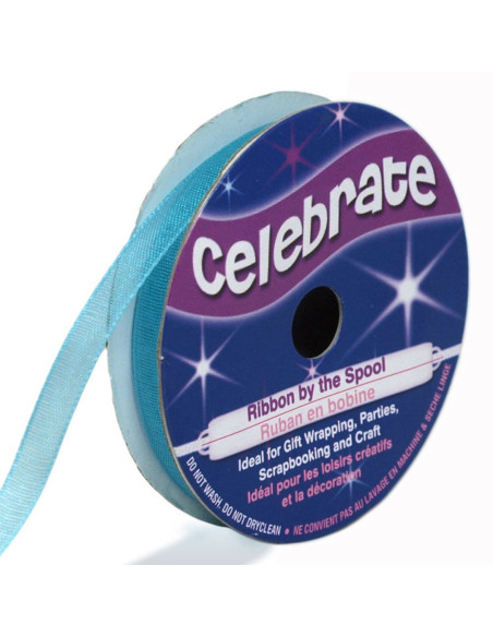 Organza-Band Celebrate türkisblau - 6 mm x 8 m