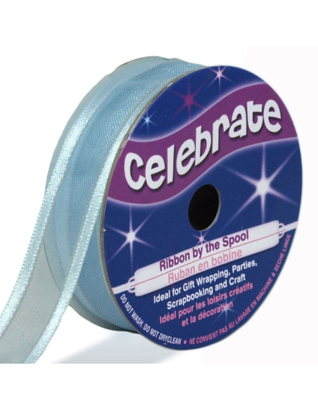 Organza-Band Celebrate Himmelblau - 15 mm x 5 m