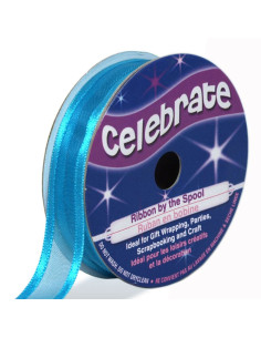 Organza-Band Celebrate türkisblau - 12 mm x 5 m