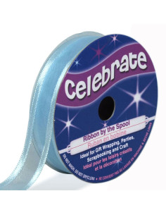 Organza-Band Celebrate Himmelblau - 12 mm x 5 m