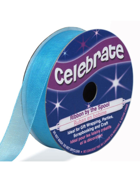 Organza-Band Celebrate Lagunenblau - 12 mm x 6 m