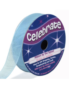 Organza-Band Celebrate Himmelblau - 12 mm x 6 m