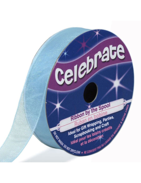 Organza-Band Celebrate Himmelblau - 12 mm x 6 m