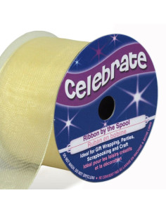 Organza-Band Celebrate Creme - 32 mm x 5 m