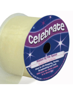 Organza-Band Celebrate Elfenbein - 32 mm x 5 m
