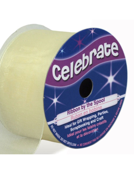 Organza-Band Celebrate Elfenbein - 32 mm x 5 m