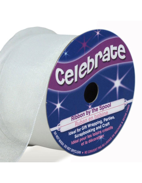 Organza-Band Celebrate weiß - 32 mm x 5 m