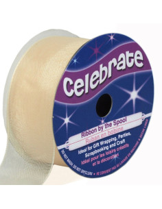 Organza-Band Celebrate Elfenbein - 25 mm x 5 m
