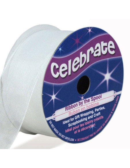 Organza-Band Celebrate weiß - 25 mm x 5 m