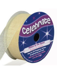 Organza-Band Celebrate Elfenbein - 20 mm x 5 m