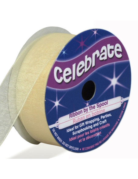 Organza-Band Celebrate Elfenbein - 20 mm x 5 m