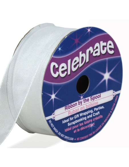 Organza-Band Celebrate weiß - 20 mm x 5 m
