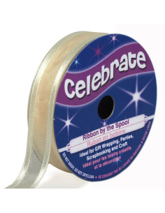 Organza-Band Celebrate Creme - 12 mm x 5 m