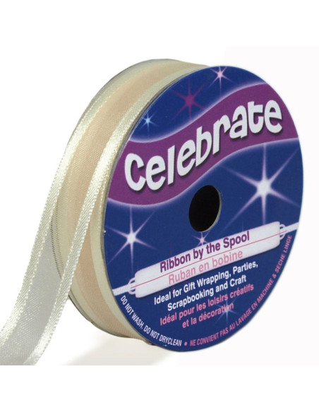Organza-Band Celebrate Elfenbein - 12 mm x 5 m