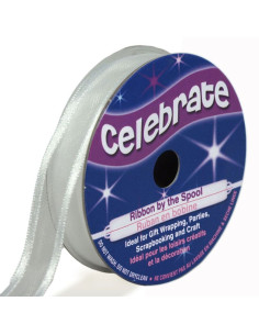 Organza-Band Celebrate weiß - 12 mm x 5 m