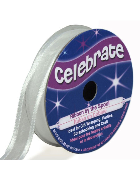 Organza-Band Celebrate weiß - 12 mm x 5 m