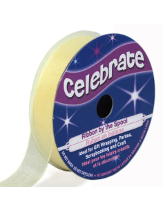 Organza-Band Celebrate Creme - 12 mm x 6 m