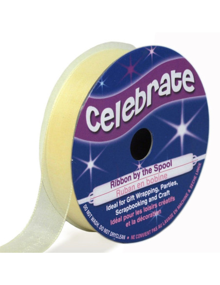 Organza-Band Celebrate Creme - 12 mm x 6 m