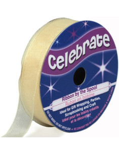 Organza-Band Celebrate Elfenbein - 12 mm x 6 m
