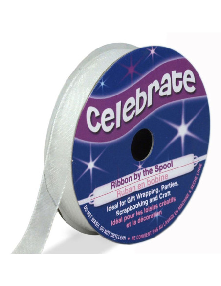 Organza-Band Celebrate weiß - 9 mm x 8 m