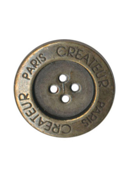 Vierlochknopf - Pariser Designer - Bronze