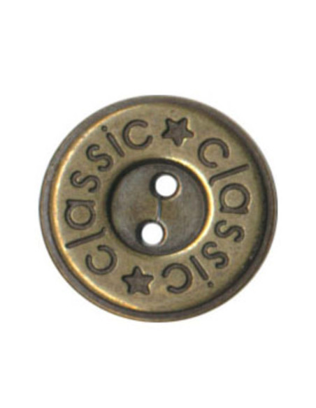 2-Loch-Knopf - Klassisch - Bronze