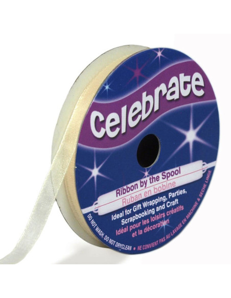 Organza-Band Celebrate Elfenbein - 6 mm x 8 m