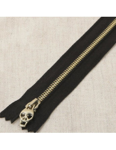 Satin-Metall-Lurex-Verschluss Totenkopf - Gold