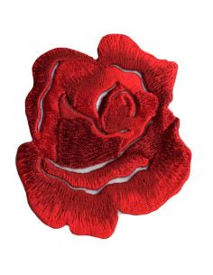 Großer aufbügelbarer Aufnäher Rose - Rot
