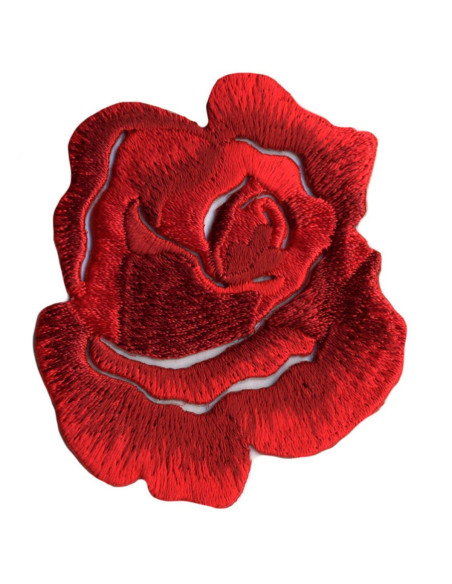Großer aufbügelbarer Aufnäher Rose - Rot