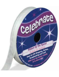 Organza-Band Celebrate weiß - 6 mm x 8 m