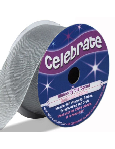 Organza-Band Celebrate Silber - 25 mm x 5 m