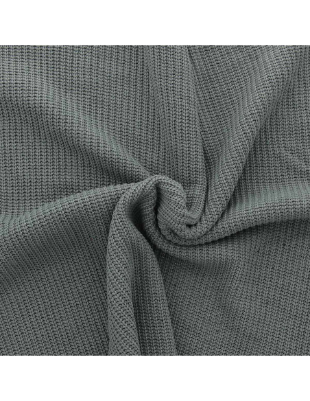 Jersey-Strickgewebe mit Relief - Stahlgrau