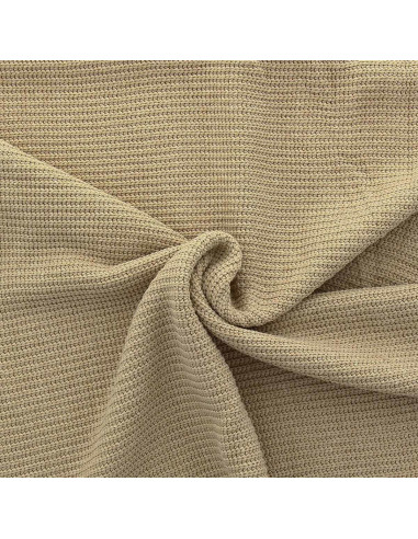 Jersey-Strickgewebe mit Relief - Sandfarben