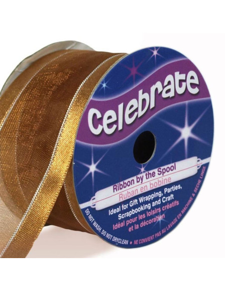 Organza-Band Celebrate Gold - 32 mm x 4 m