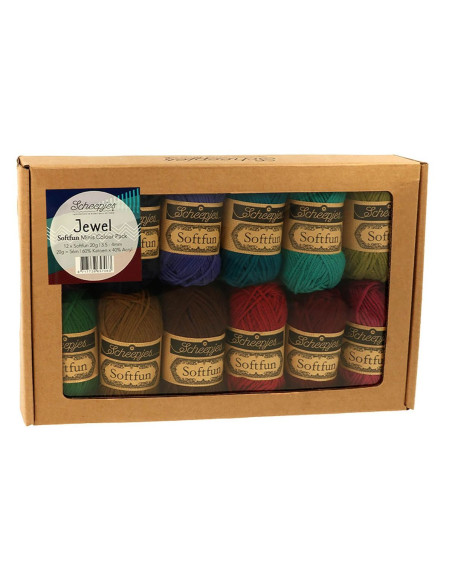 Box mit 12 Mini-Knäueln Scheepjes Soft Fun - Jewel
