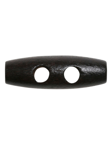 Set aus 6 dunkelbraunen Holzknöpfen, 30 mm