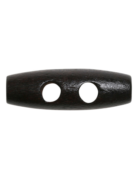 Set aus 6 dunkelbraunen Holzknöpfen, 30 mm
