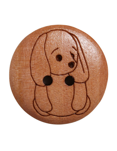 Satz von 8 Holzknöpfen 17 mm - Hase