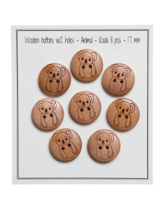 Satz von 8 Holzknöpfen 17 mm - Koala