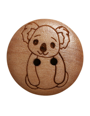 Satz von 8 Holzknöpfen 17 mm - Koala