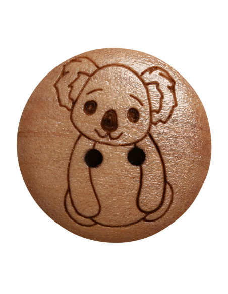 Satz von 8 Holzknöpfen 17 mm - Koala