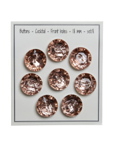 Set mit 8 Knöpfen, 2 Löcher, Cocktail 18 mm - Altrosa